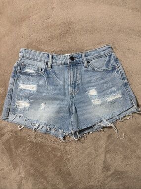 Light Blue Distressed Denim Shorts